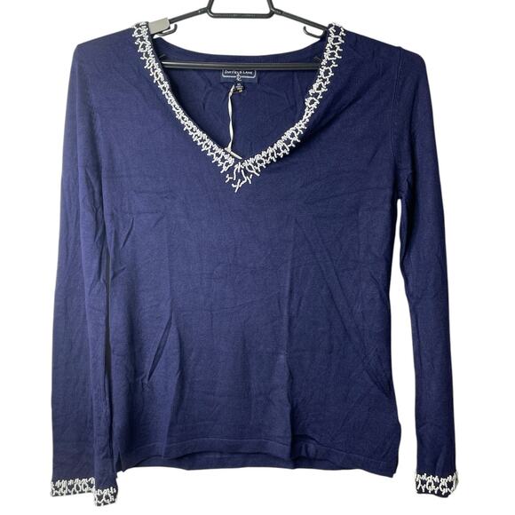 Duffield Lane Briggs Beaded Sweater Top Lightweight X Small New - Picture 8 of 8
